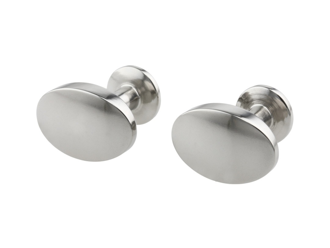 Curved oval cufflinks