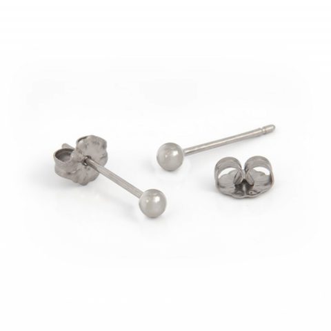 Titanium ball stud earrings 3mm. Hypoallergenic earrings available from TouchTitanium.com