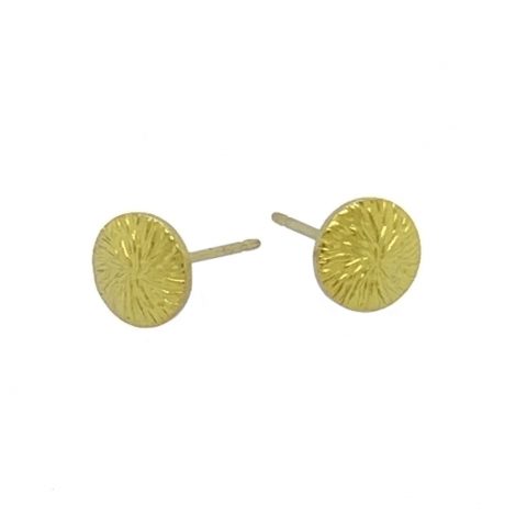 Yellow Titanium studs. Hypoallergenic jewellery from TouchTitanium.com