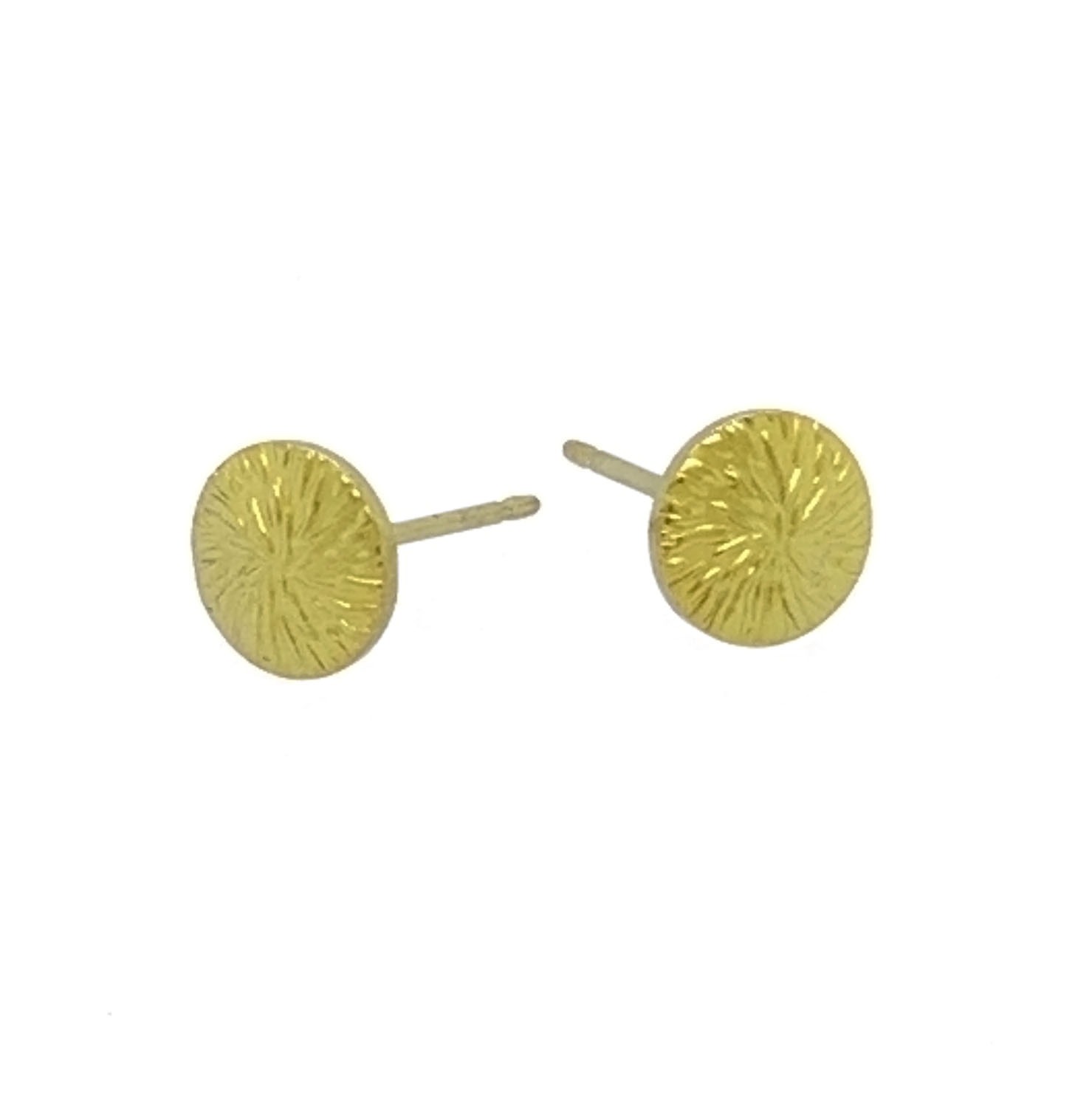 Yellow Titanium studs. Hypoallergenic jewellery from TouchTitanium.com