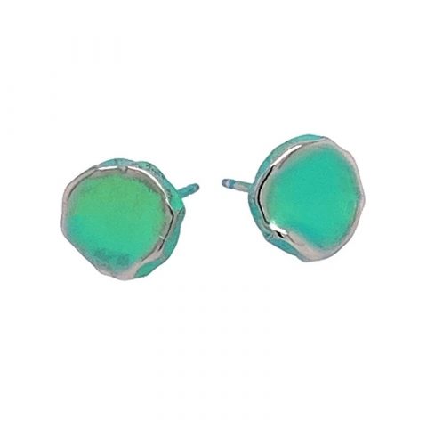 Green Titanium studs. Hypoallergenic jewellery from TouchTitanium.com