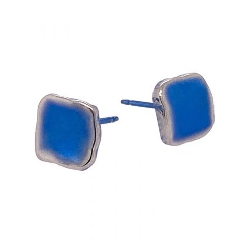 Navy blue Titanium studs. Hypoallergenic jewellery from TouchTitanium.com