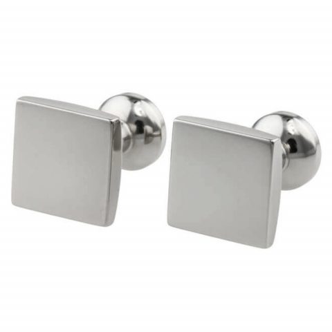 Square titanium cufflinks
