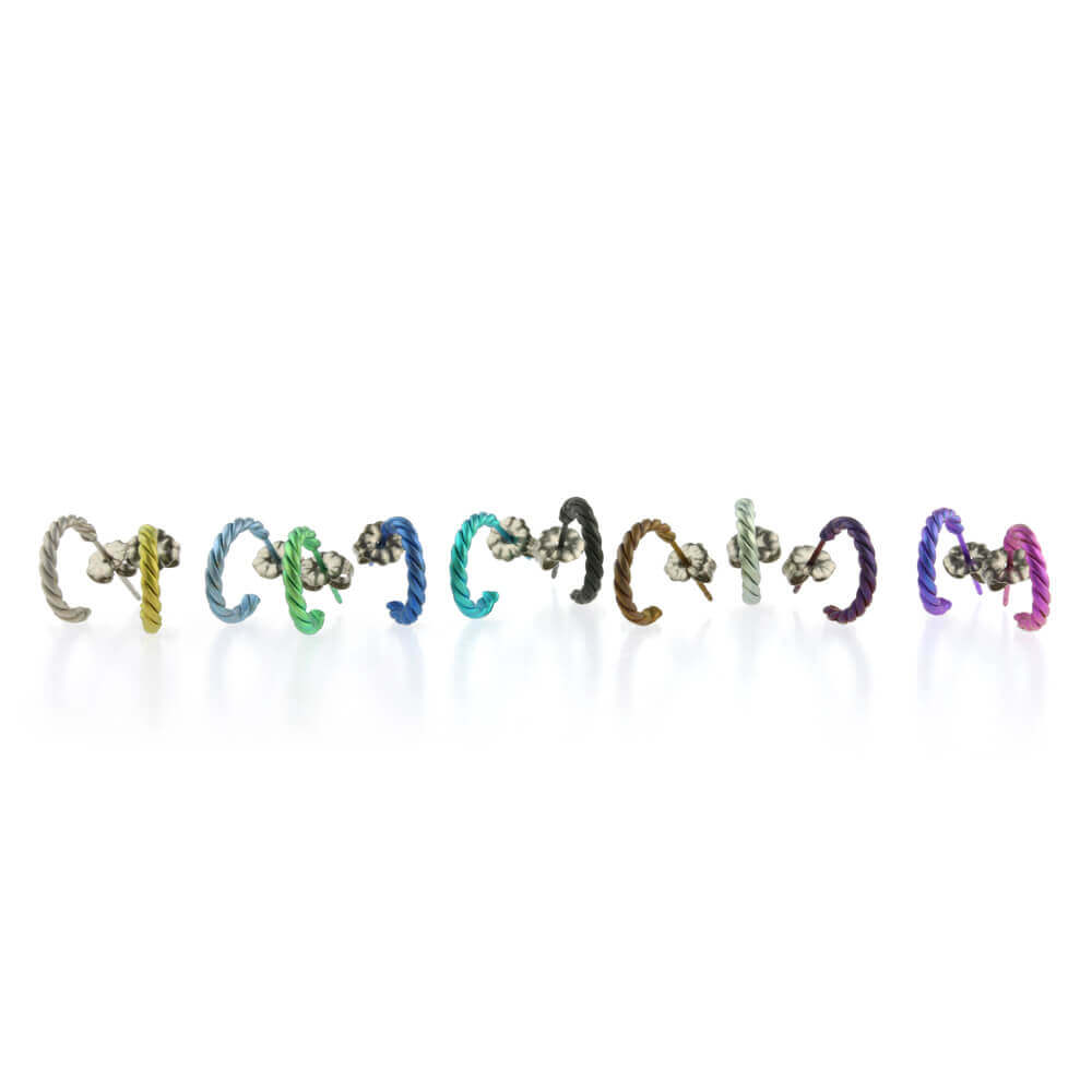 Group shot of Hypoallergenic titanium hoop earrings