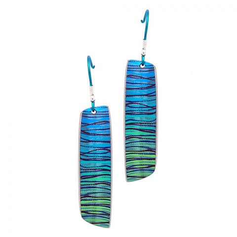 Green Titanium artist drop earrings