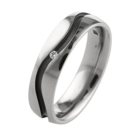 Black hypoallergenic titanium wedding ring