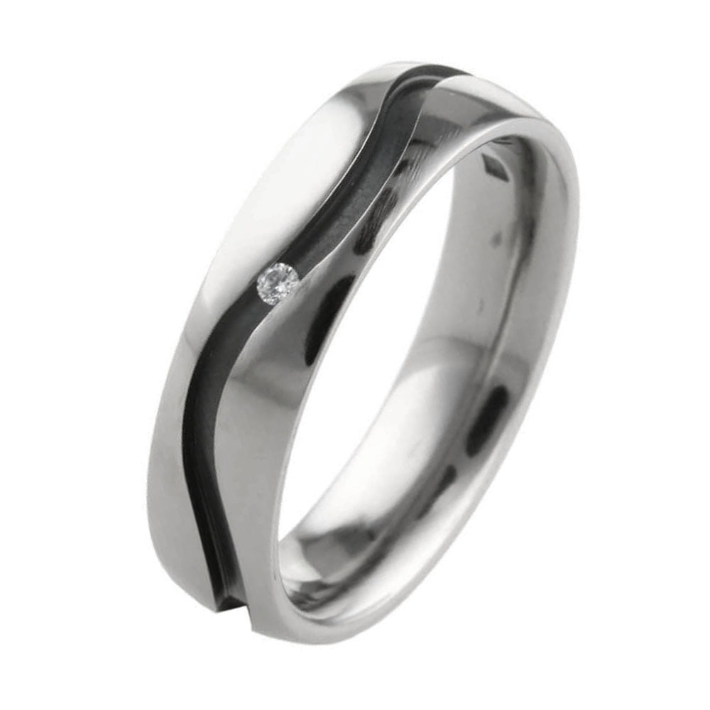 Black hypoallergenic titanium wedding ring