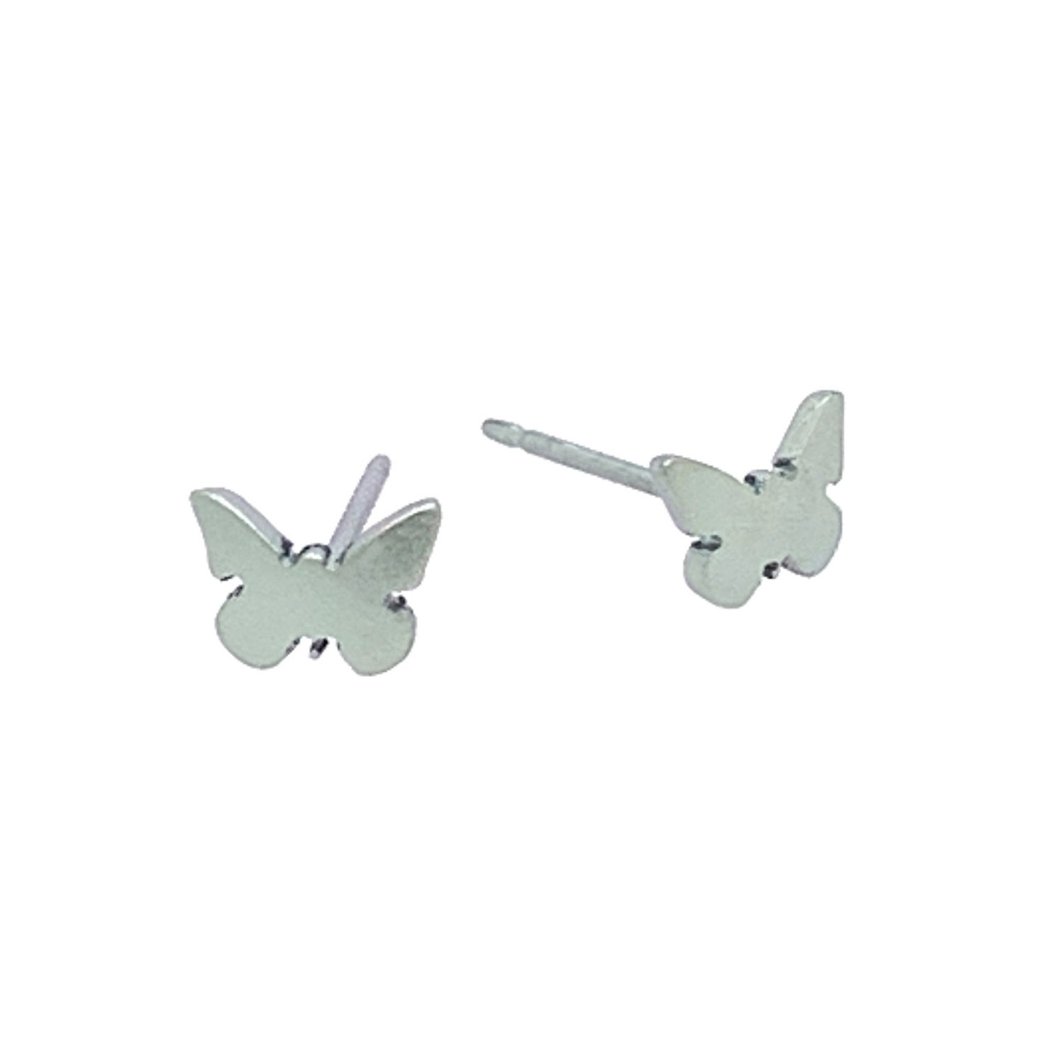 Light blue Titanium butterfly studs. Hypoallergenic jewellery from TouchTitanium.com