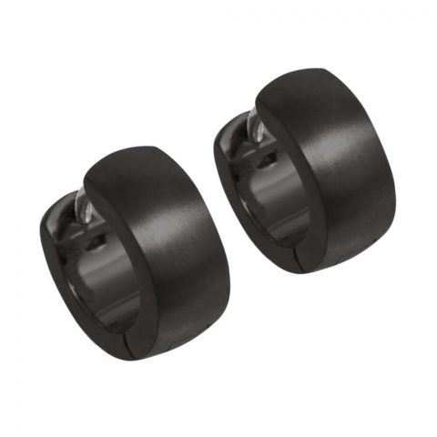 Coloured wide profile hypoallergenic titanium hoop earrings.