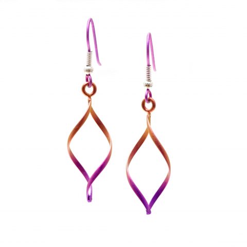 Pink open twist wire earrings from TouchTitanium.com