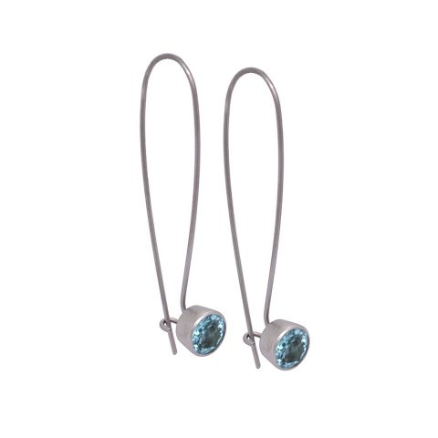 Titanium drop earrings featuring beautiful gemstones