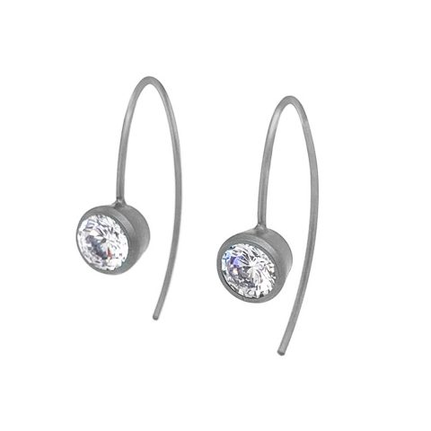 Compact titanium drop earrings featuring beautiful gemstones